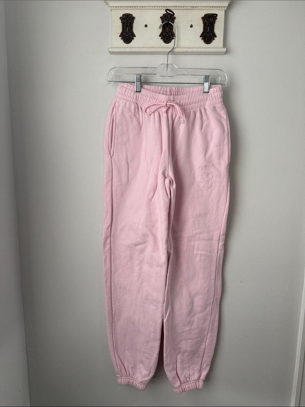 The Bar Light Pink Drawstring Jogger Pants Women’s 100% Cotton Sweats